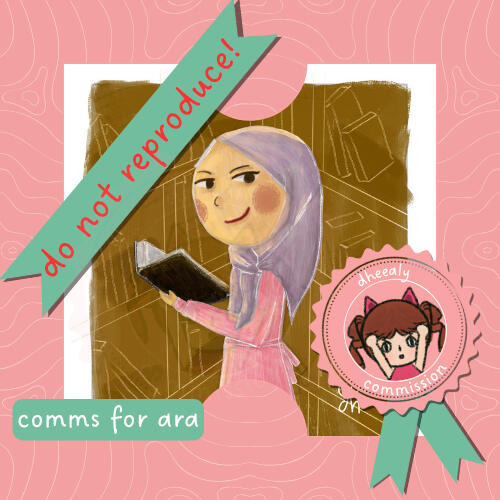 Library (Half body + simple background)